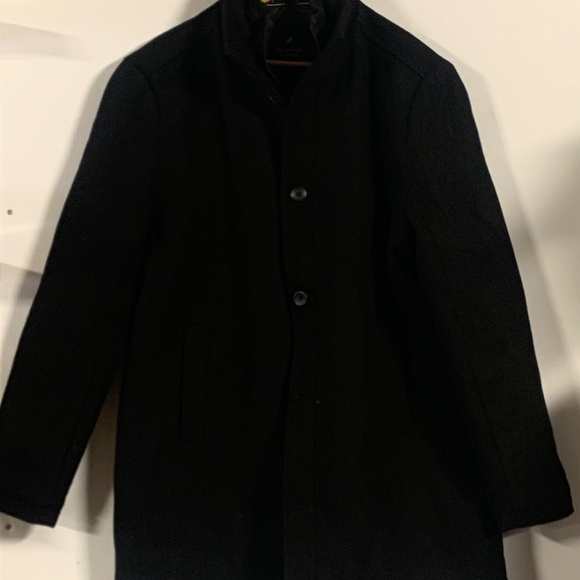 Men’s Button Down Pea-Coat with Quilted, Zippered Liner (KM0020) - Picture 2 of 5